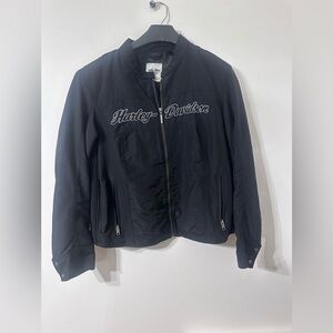 Harley Davidson Women’s Nylon Polyester Riding Jacket Size Black Wings
